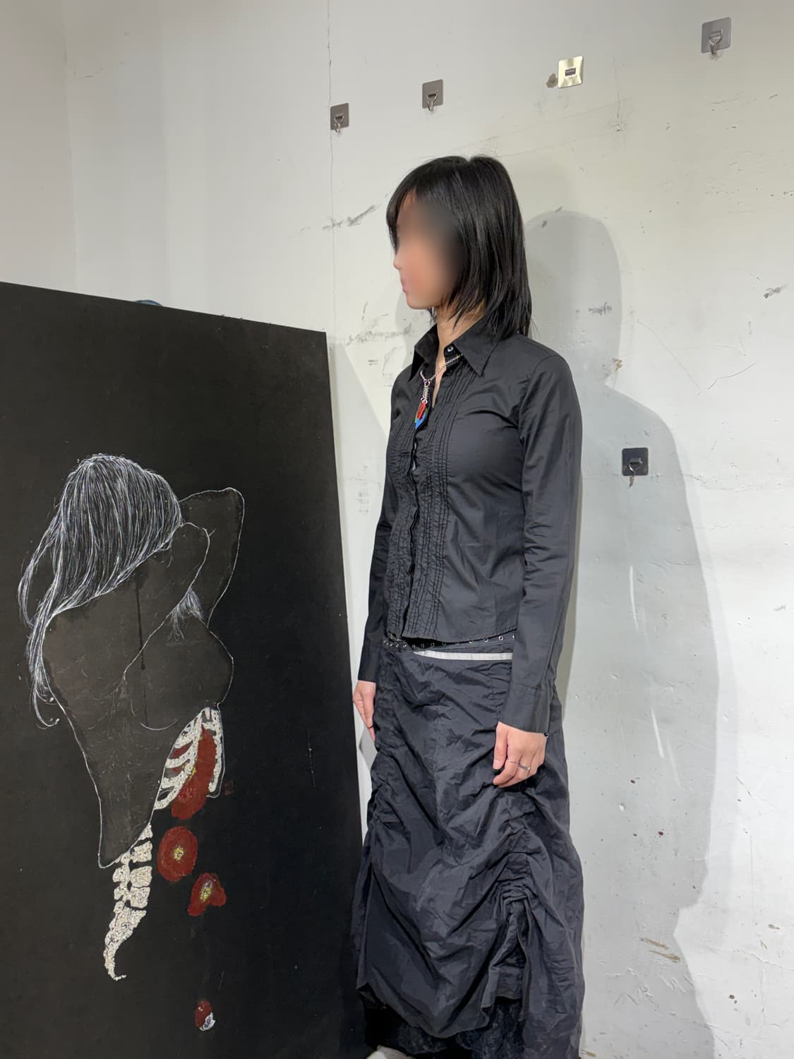 엠프리오 아르마니 고딕 패턴 프릴 셔츠 S 상품이미지2