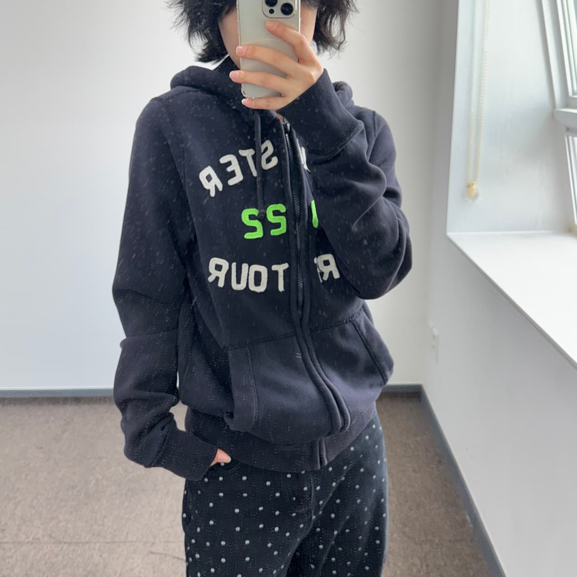 Hollister 홀리스터 스펠아웃로고 네이비 후드집업 상품이미지2