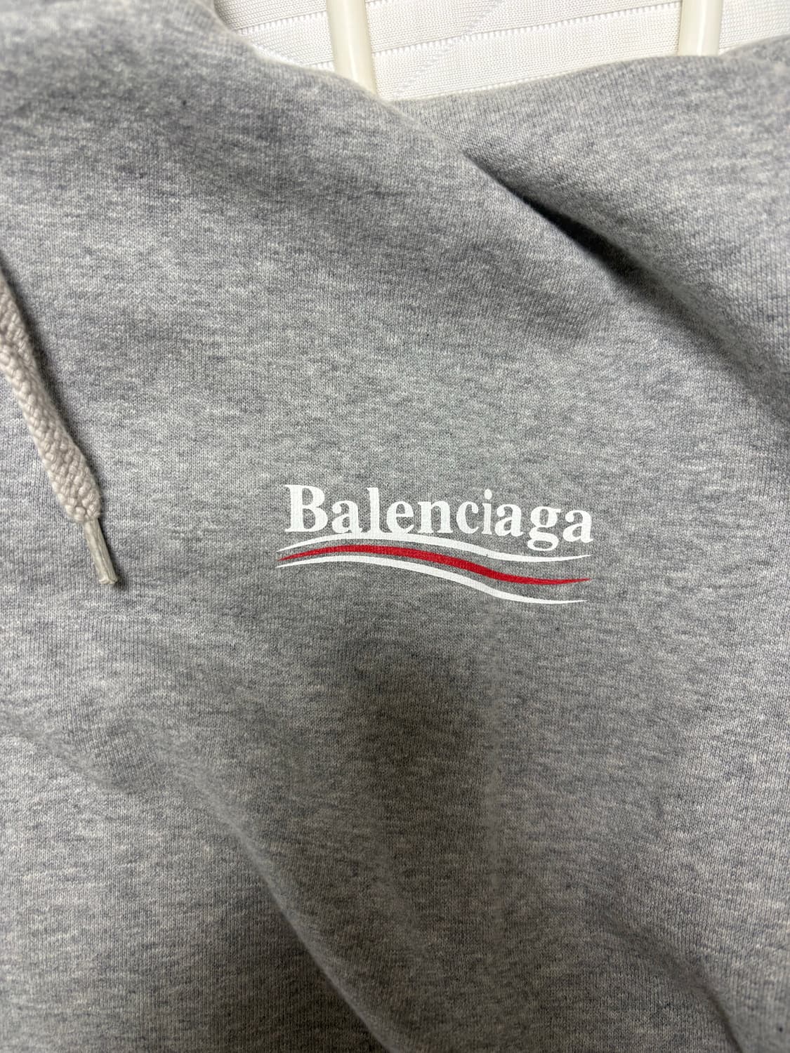 발렌시아가 웨이브 로고 후드티 그레이 상품이미지3