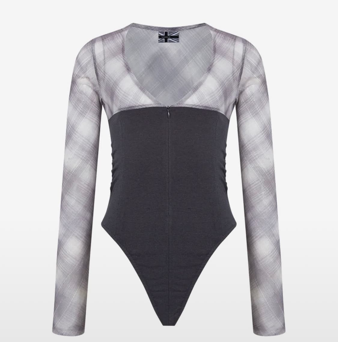 플리즈노팔로우 체크 바디수트 상품이미지1