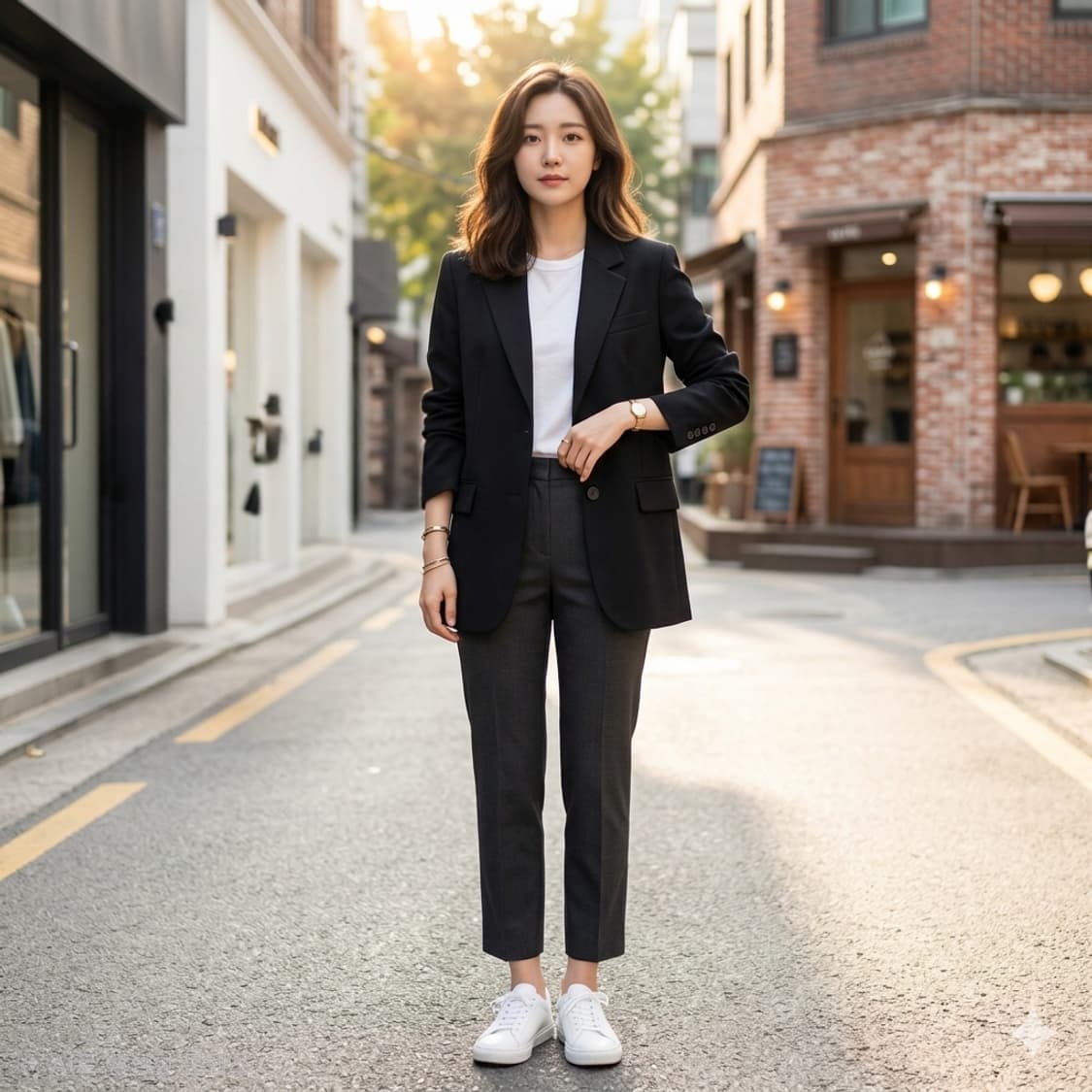마쥬(maje) 울 100% 블랙 싱글 자켓 블레이저  상품이미지1