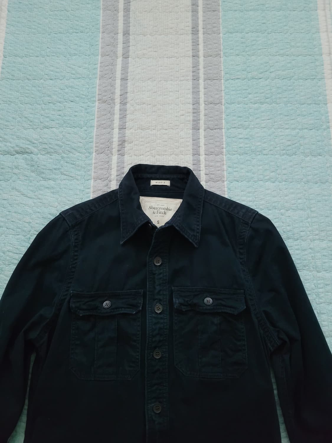 아베크롬비 Abercrombie 간절기 워크웨어 투포켓 셔츠남방 S 상품이미지2