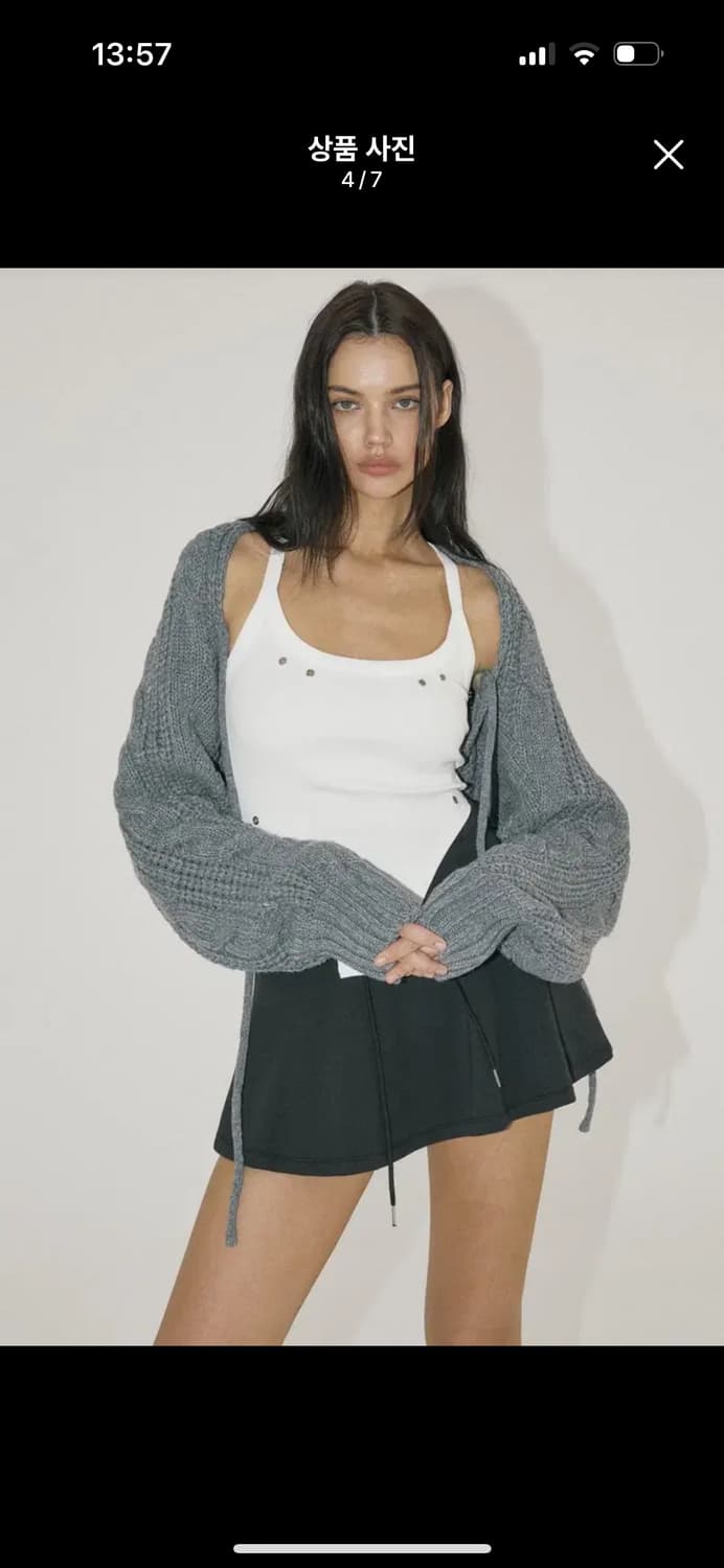 쓰리타임즈 케이블 볼레로 그레이  상품이미지2