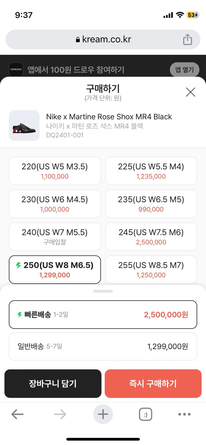 나이키 마틴로즈 샥스 250 상품이미지2
