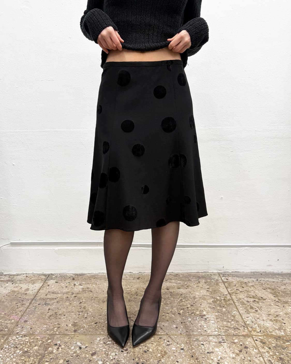 엠포리오 아르마니 2006F/W 도트 패턴 머메이드 스커트 상품이미지1