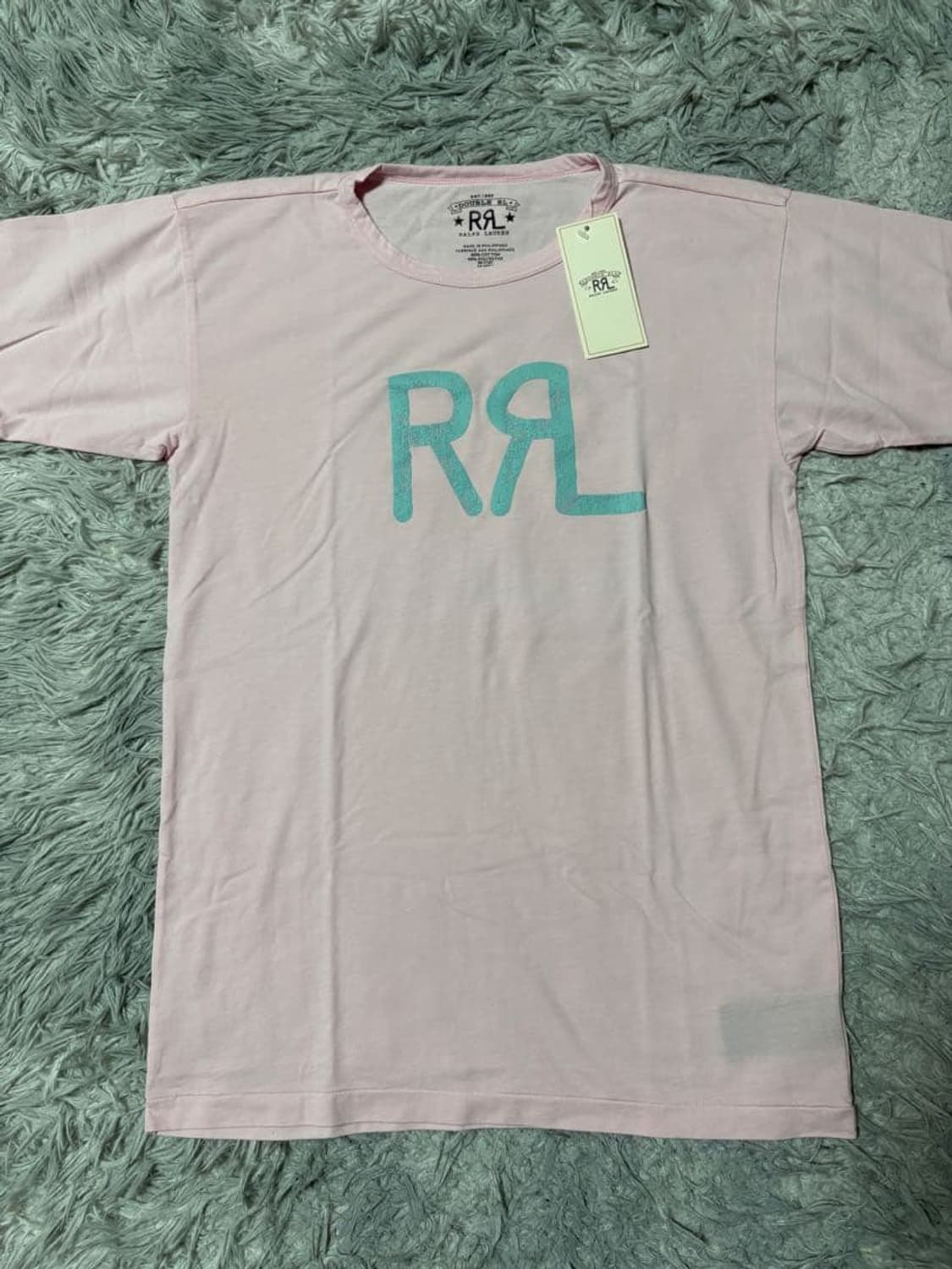RRL 오리지널 로고 크루넥 그래픽 티셔츠 핑크 / 민트 상품이미지1