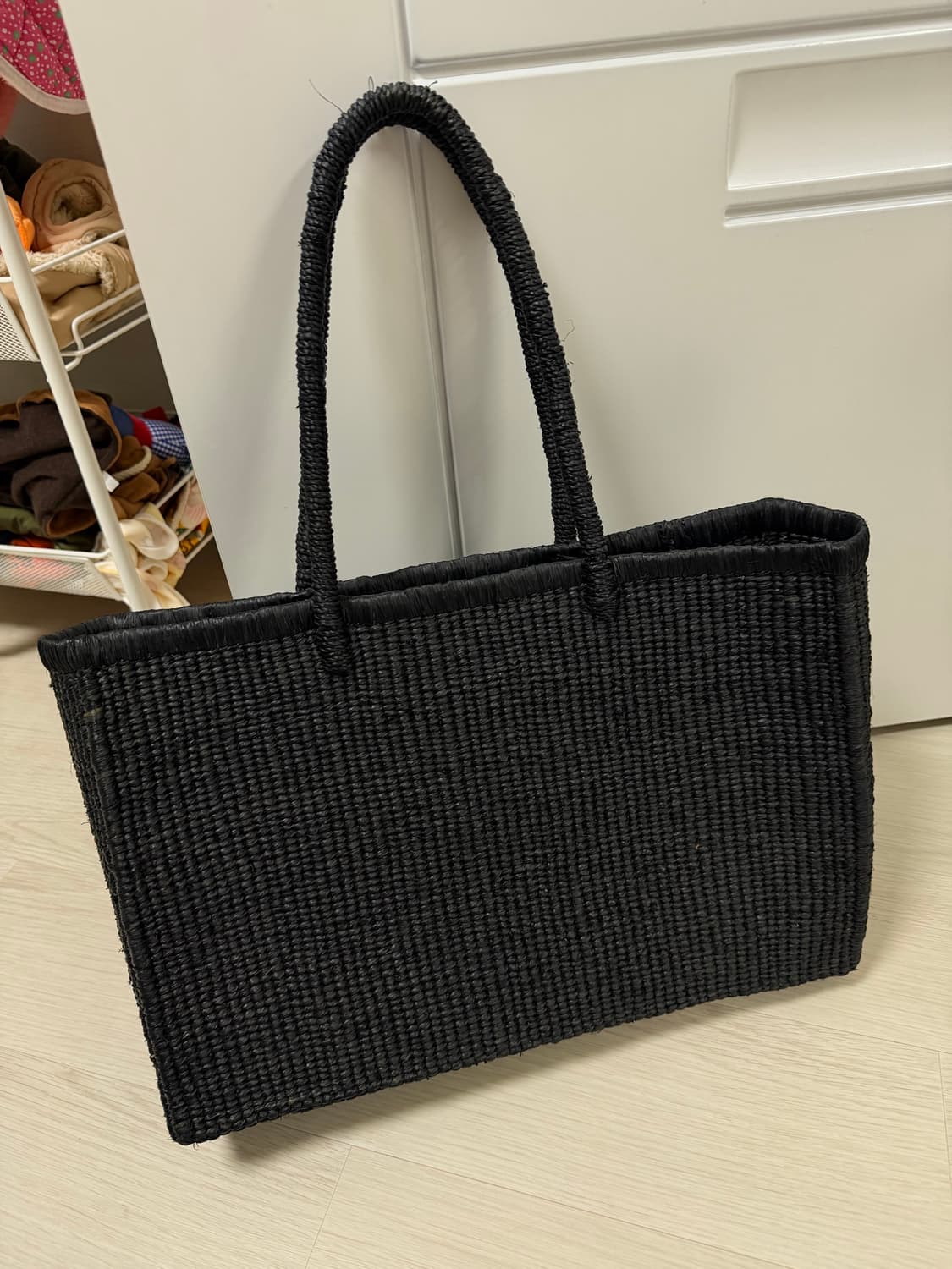Raffia Shopper Bag 블랙 상품이미지2