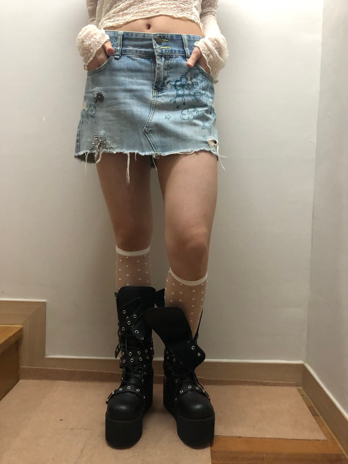 빈티지 아베크롬비 데님 미니 스커트 상품이미지4
