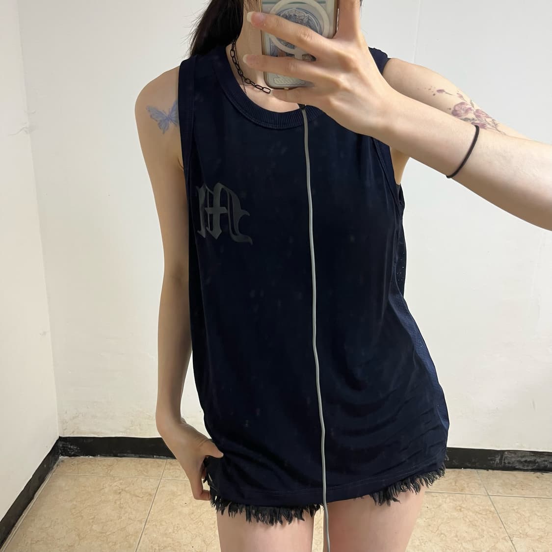Mischief Navy Sleeveless Top 상품이미지2