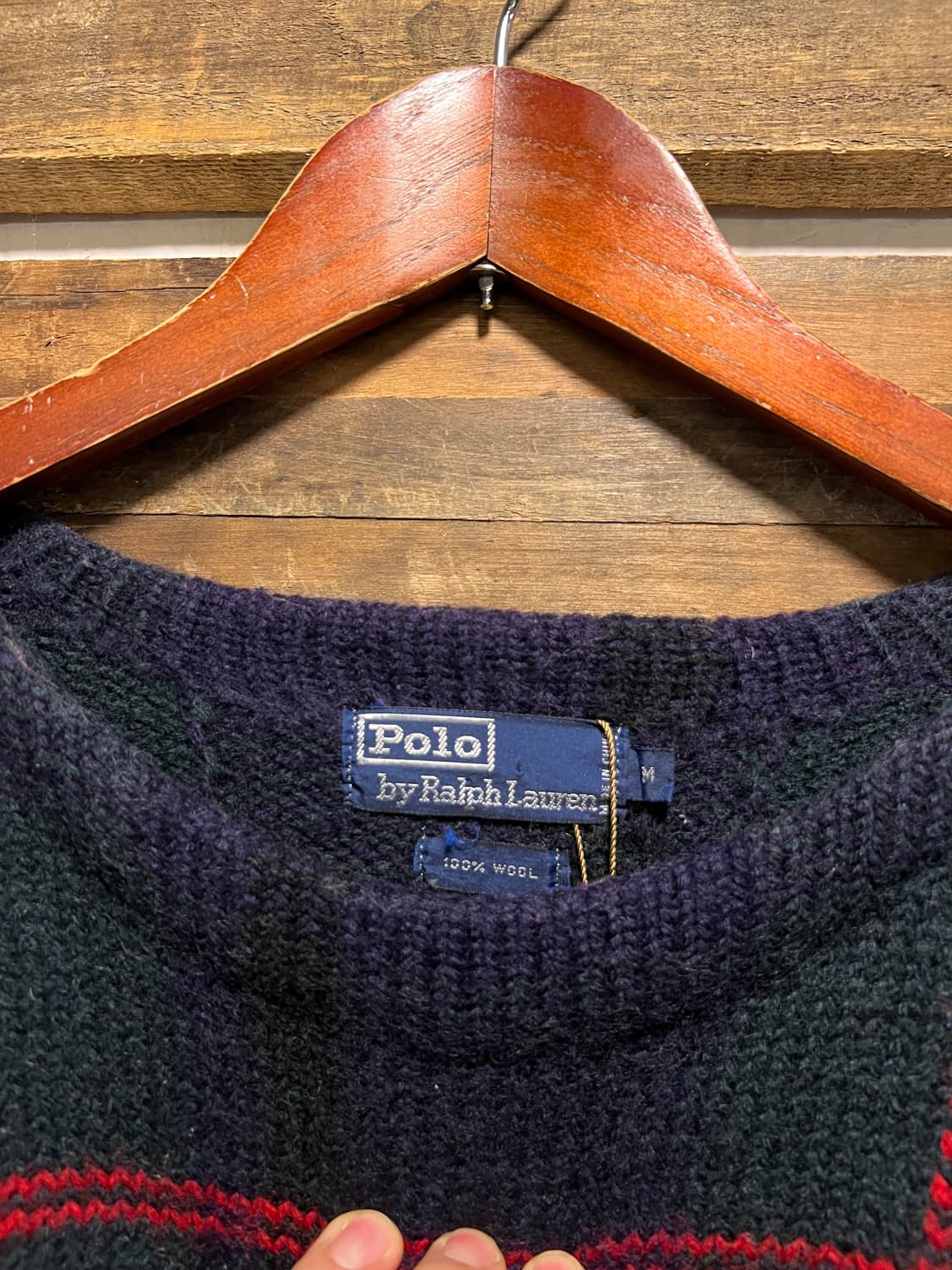 [L]폴로 랄프로렌 다크그린 타탄체크 울 스웨터 상품이미지2