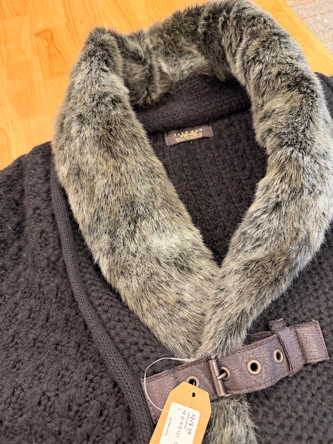 자라 맨 퍼 숄카라 니트 가디건 상품이미지3