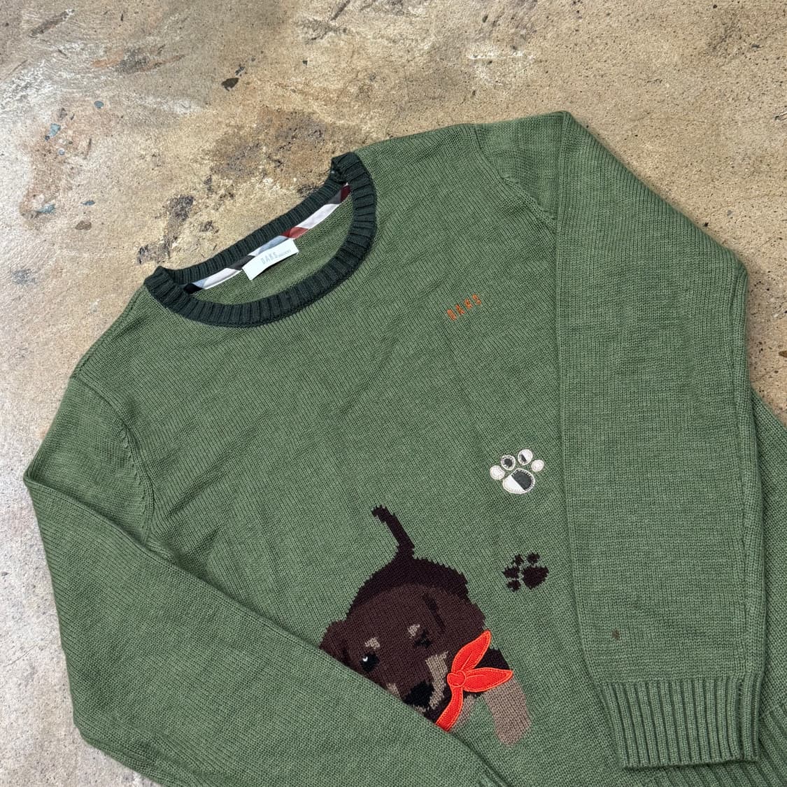 닥스 말차 카키 닥스훈트 강아지 니트  상품이미지1