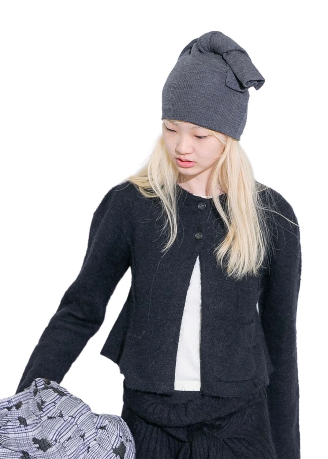 퍼버즈 비니 [니트 캡 앤 스카프] 블랙  상품이미지3