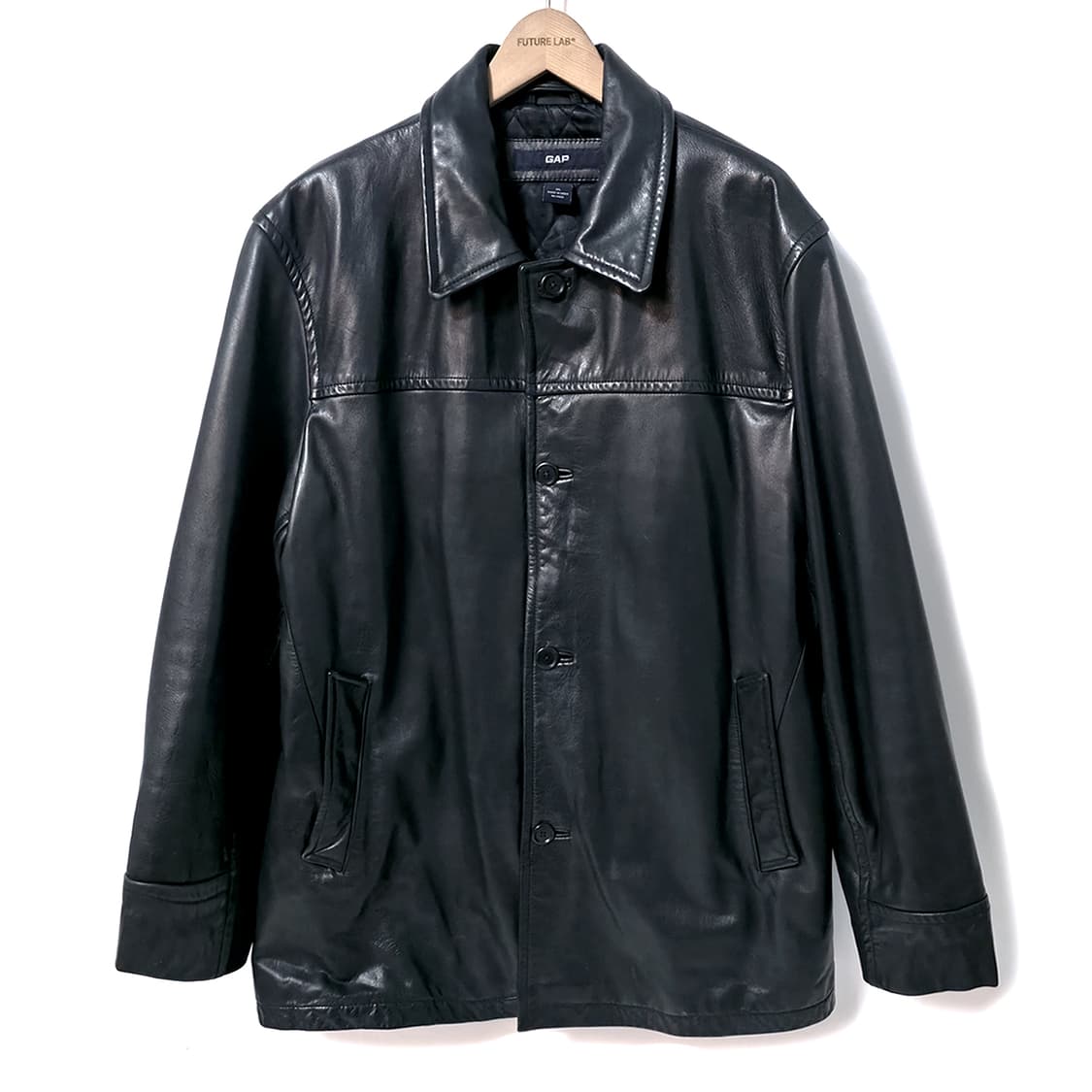 [XL] 00s 갭 레더 카 코트 블랙 상품이미지1