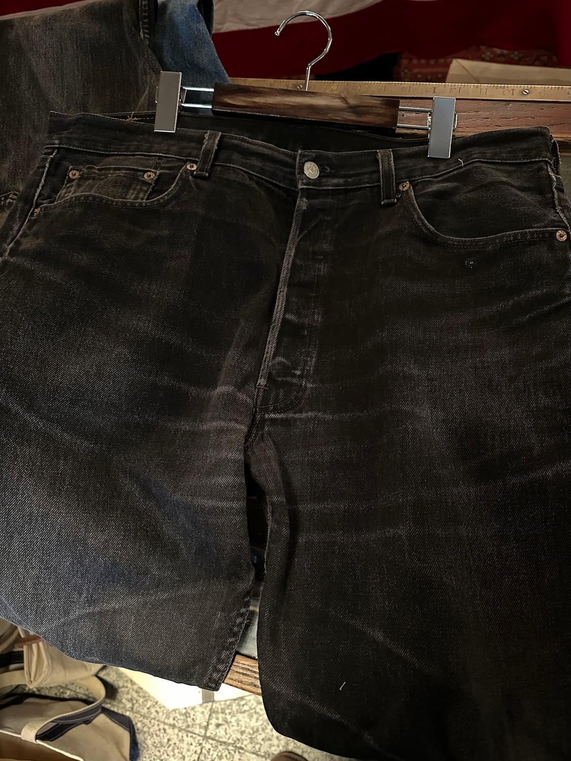 90s USA 빈티지 리바이스 501 0660 흑청 블랙진 데님 팬츠 상품이미지8