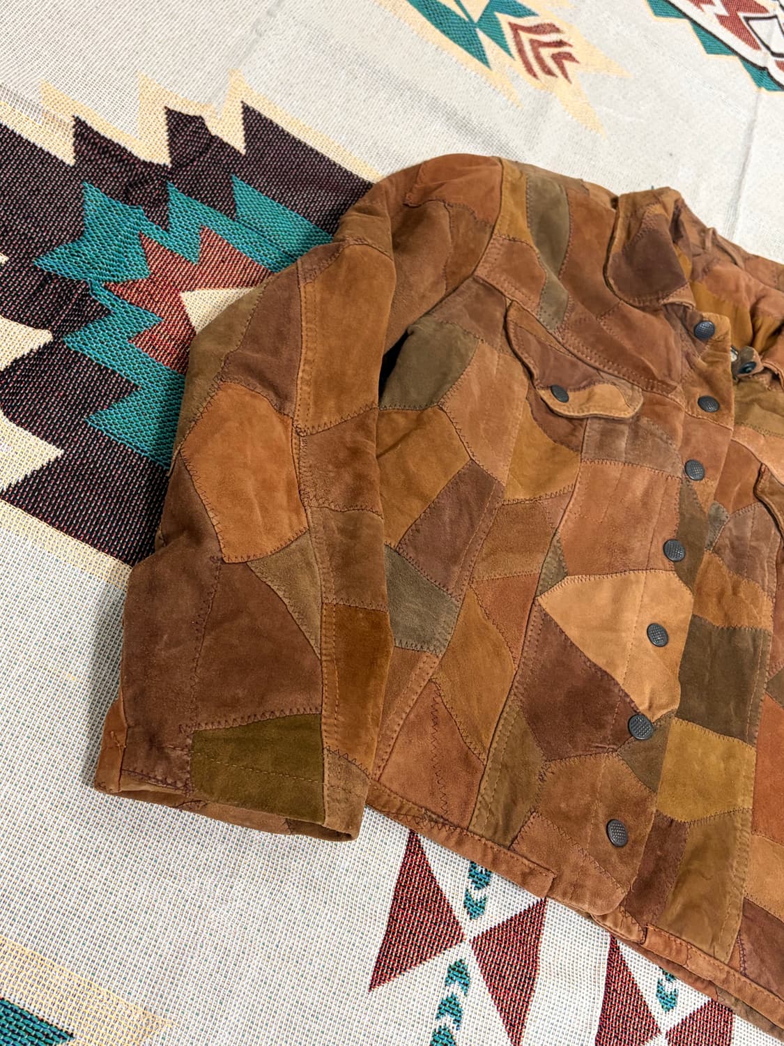 Zebra 레더 패치워크 그런지 웨스턴 자켓 상품이미지3