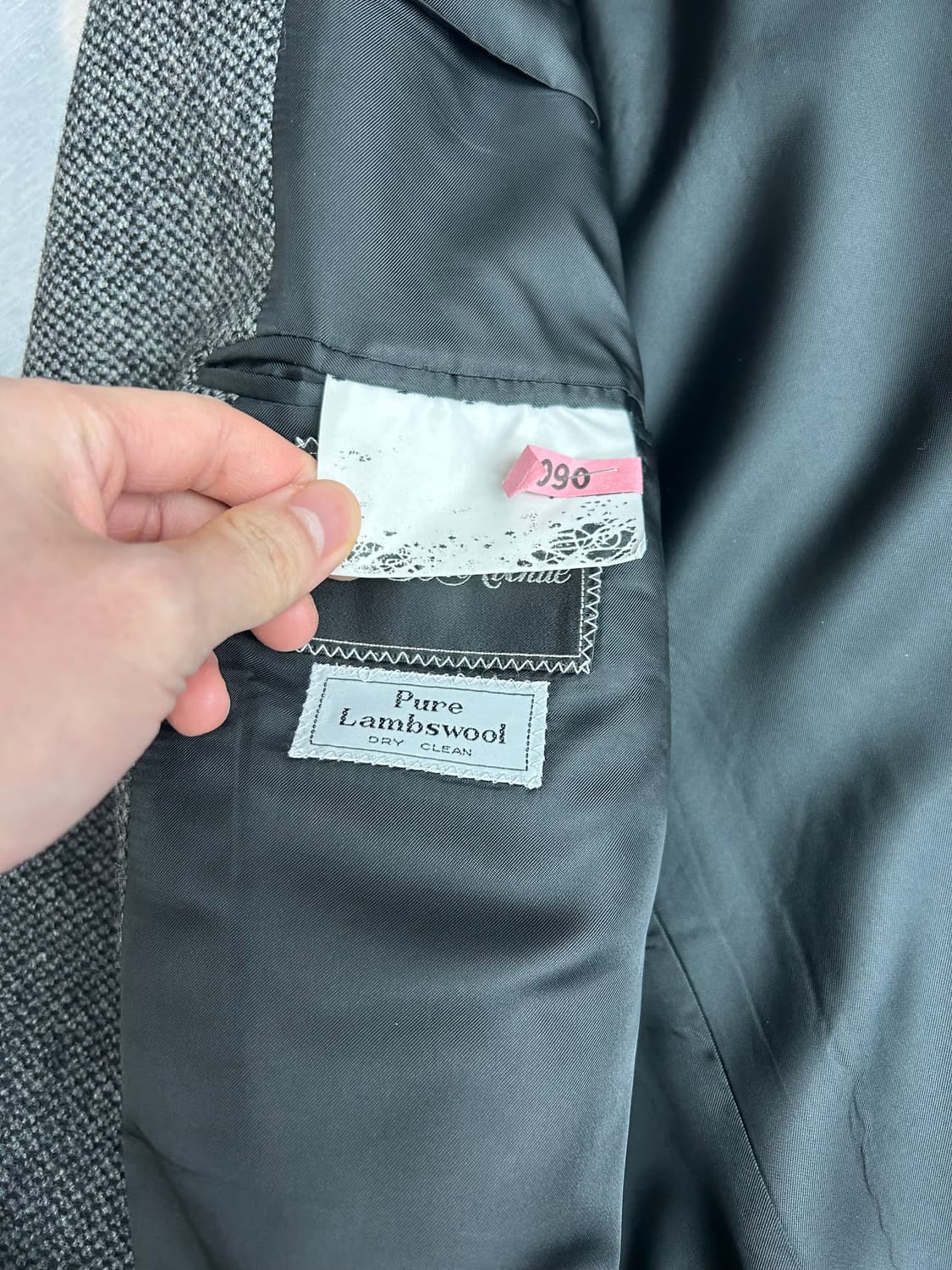 빈티지 아쿠아스큐텀 퓨어램스울 트위드 코트 상품이미지5