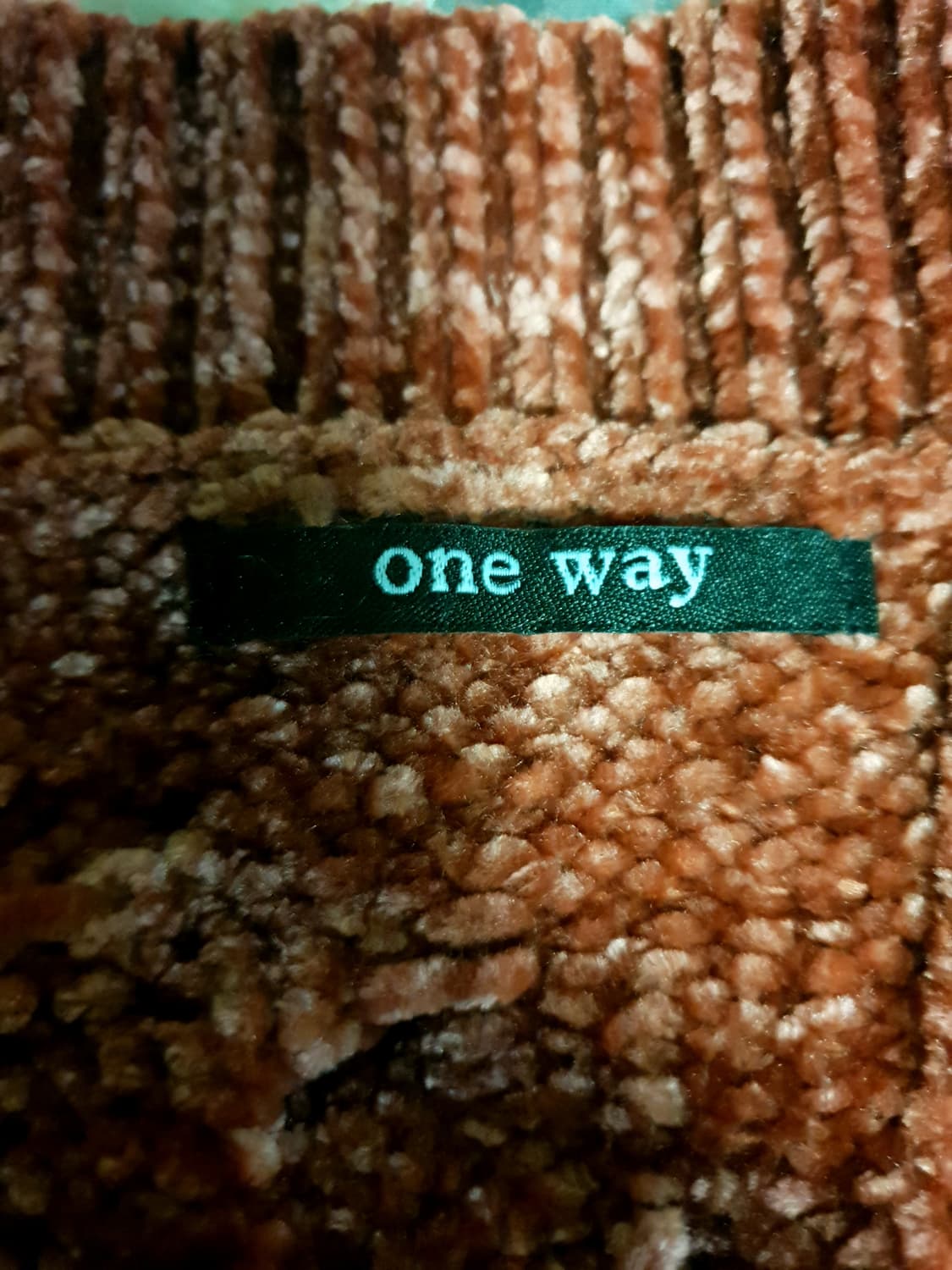 (일본제품) ONE WAY 오버사이즈 벨벳 버튼리스 가디건 버건디 (M) 상품이미지3