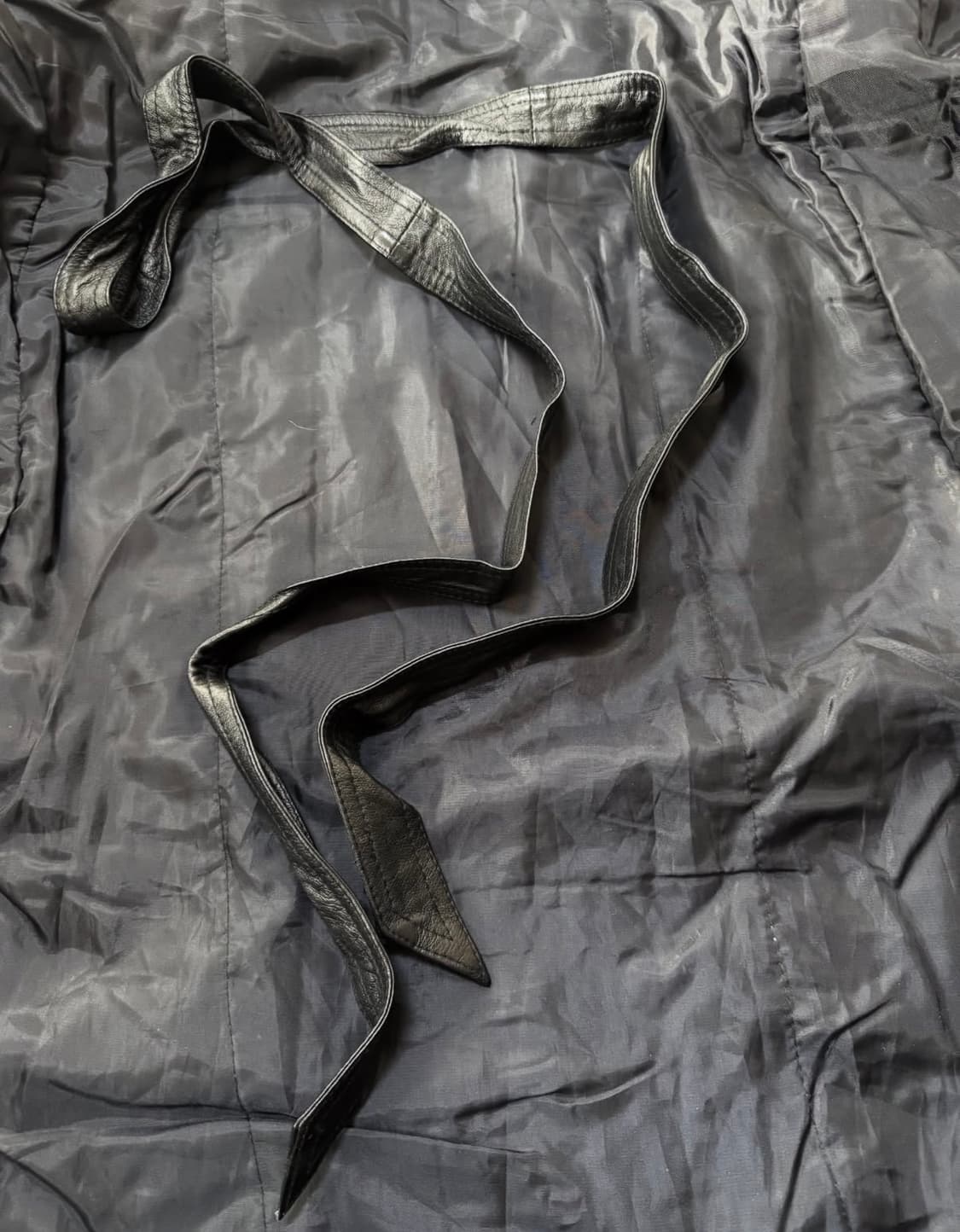 퍼 트림 레더 코트 상품이미지6