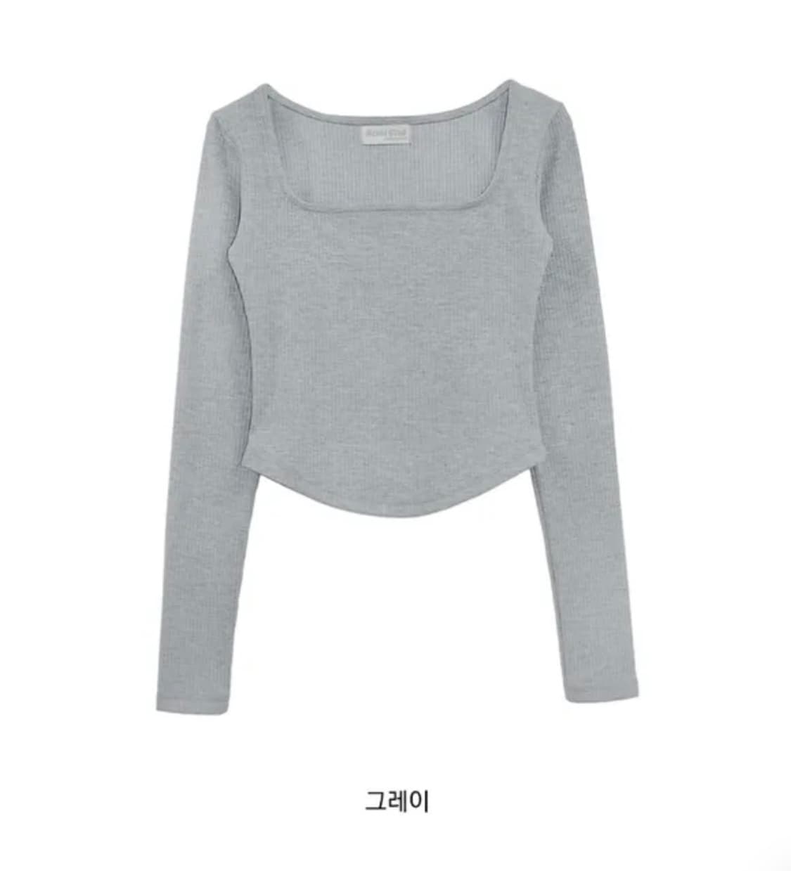 아쿠비클럽 소프트 스퀘어넥 티 _ 그레이 상품이미지1