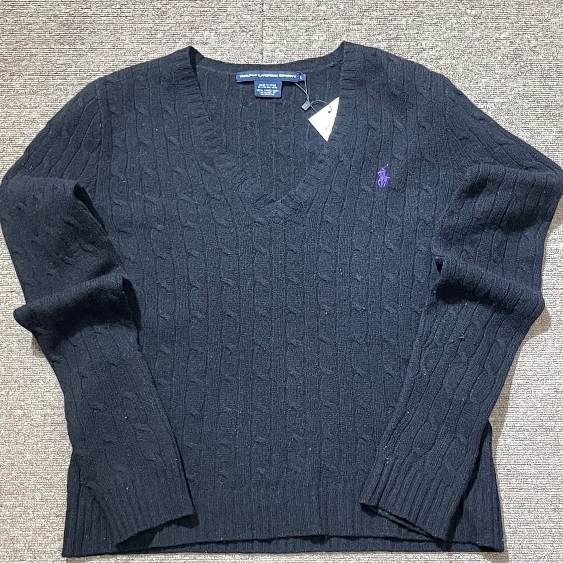 (L) LAUREN 랄프 로렌 스포츠 케이블 브이넥 니트 상품이미지3