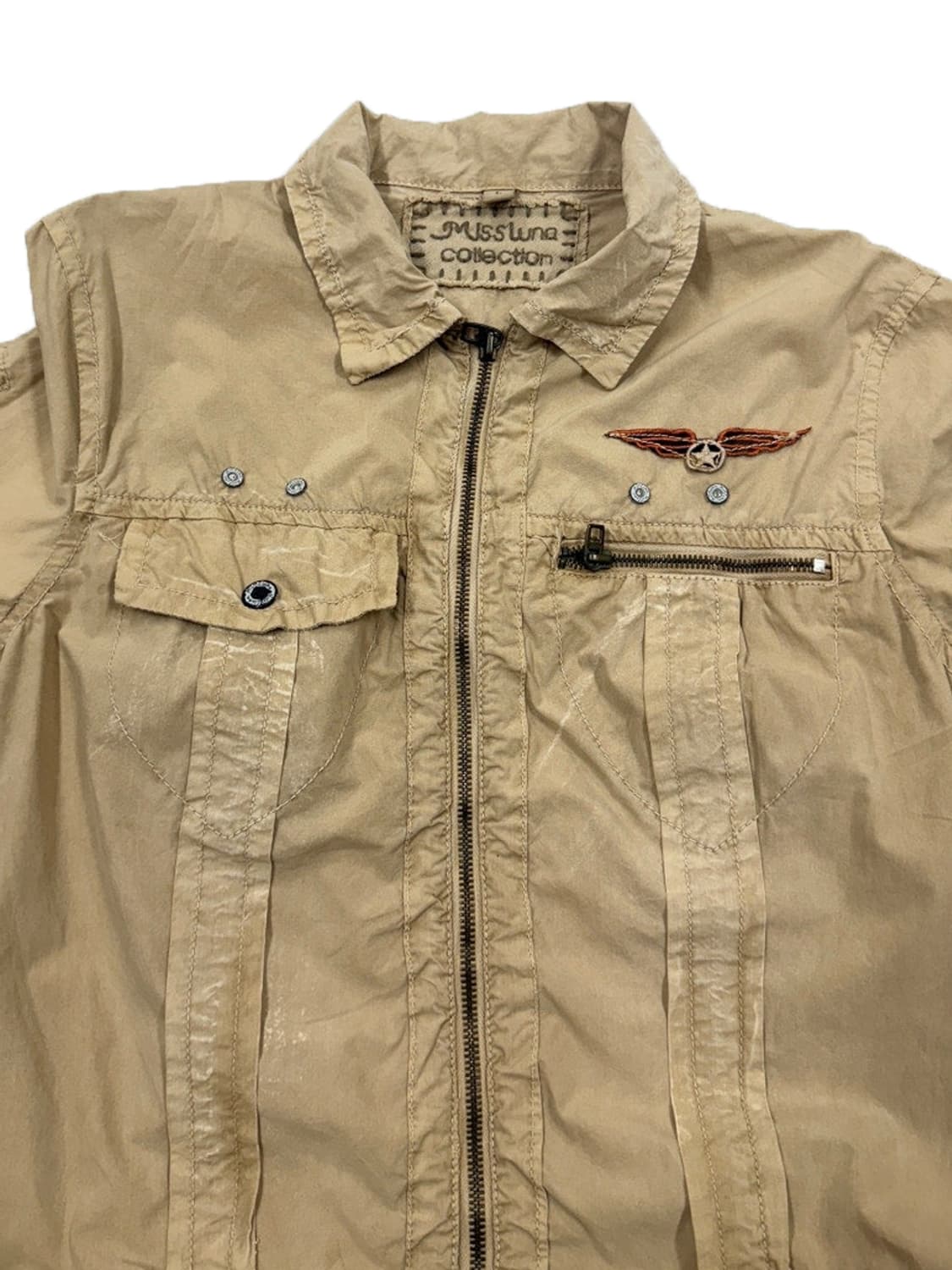 빈티지 베이지 항공 밀리터리 벨트 미니 원피스 상품이미지3