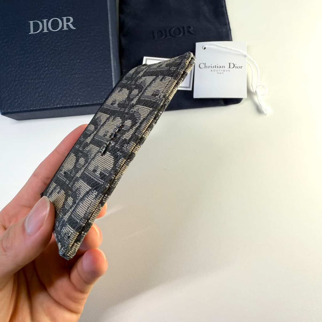 {풀구성} 디올 오블리크 자카드 카드지갑 베이지 상품이미지4