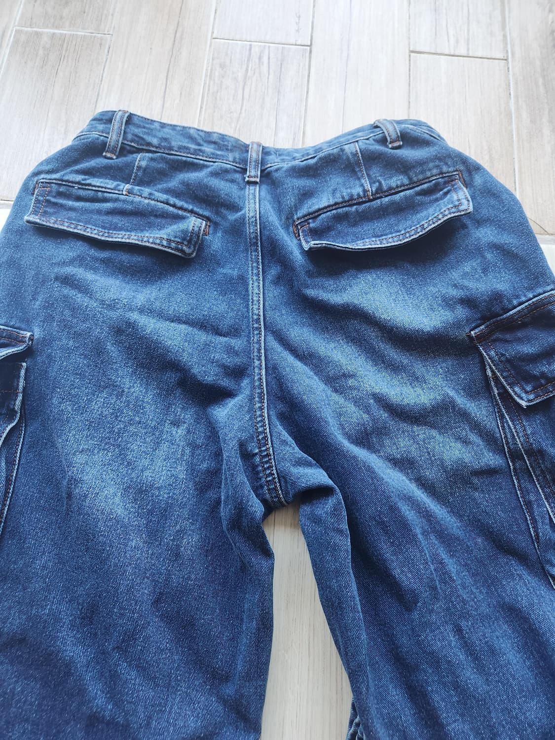 무신사 데님 파라슈트 카고 팬츠 30 [미디엄 인디고] 상품이미지3