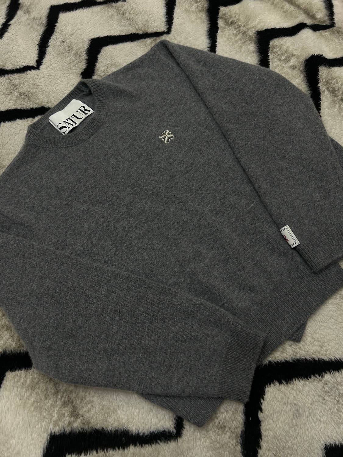 [L]세터 언발란스 캐시미어 블렌드 니트/그레이 상품이미지3