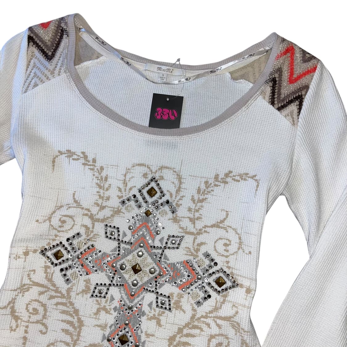 missme 미스미 프린팅큐빅 와플티 펑크갸루y2k히피오리엔탈 상품이미지2