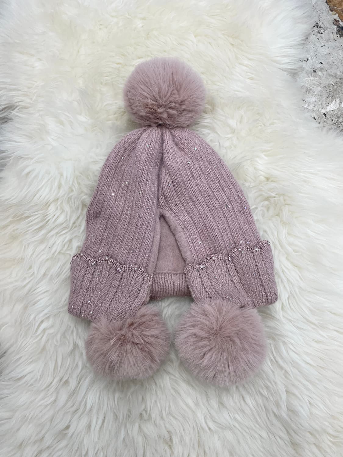 핑크 글리터 루즈 방울 비니 상품이미지6