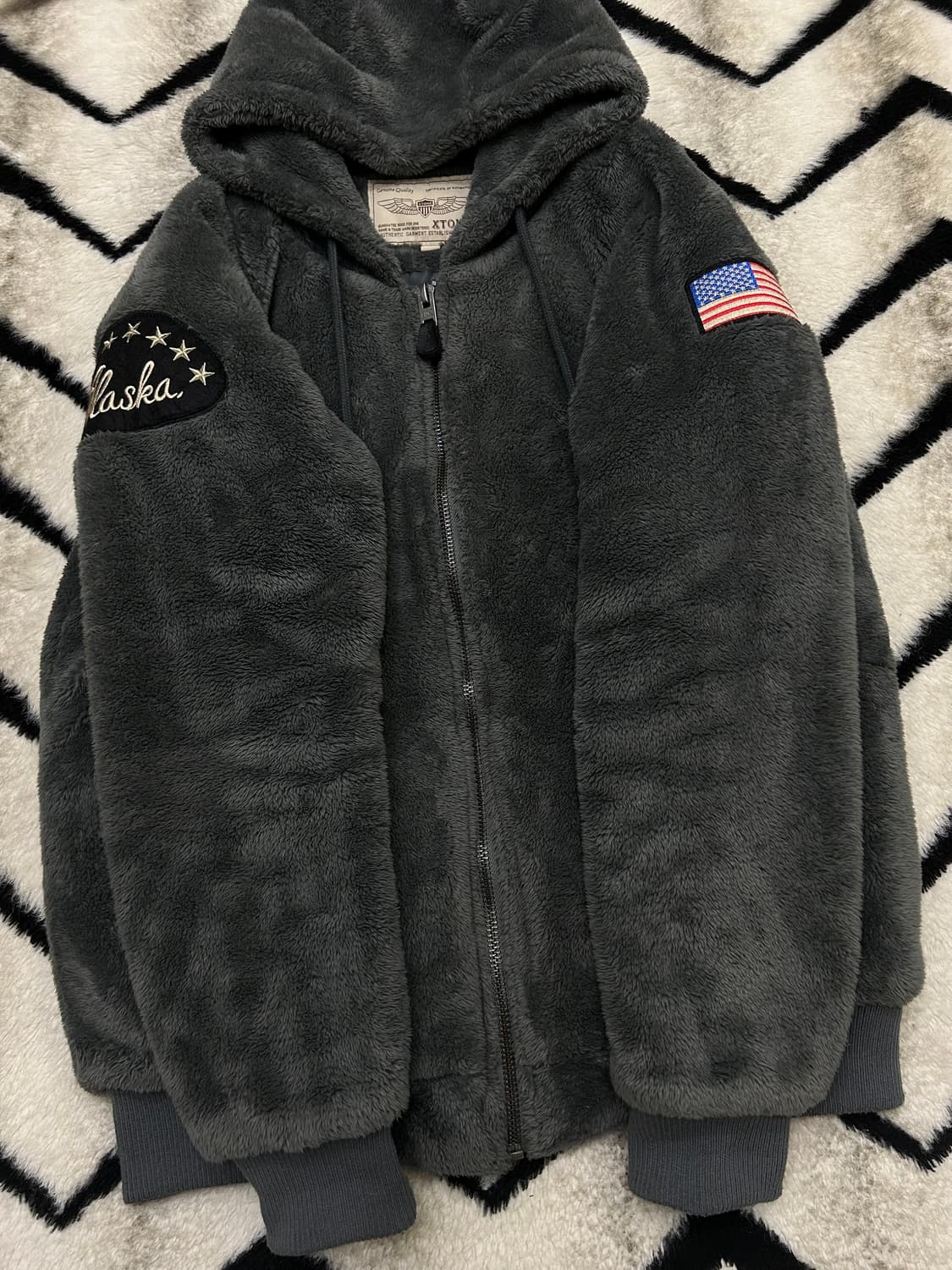 [M]엑스톤즈 XJ3 오버핏 후드 퍼 자켓/그레이 상품이미지4