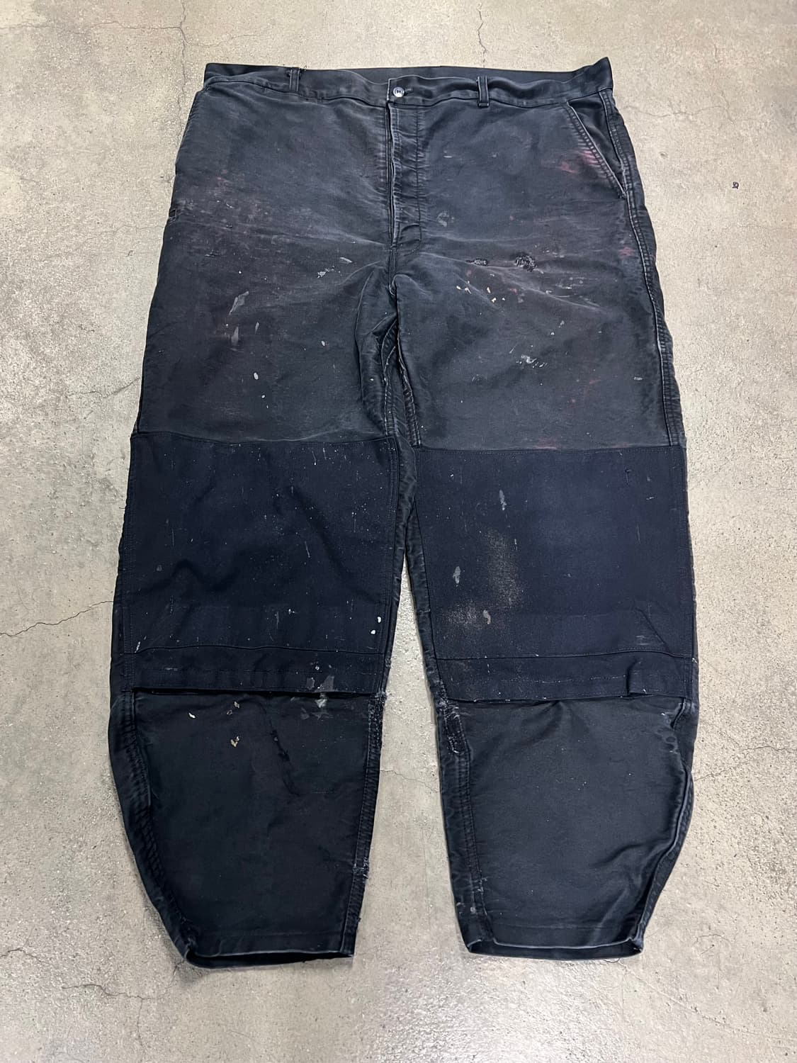 OLD EURO BLACK MOLESKIN 빈티지블랙몰스킨워크팬츠 상품이미지1