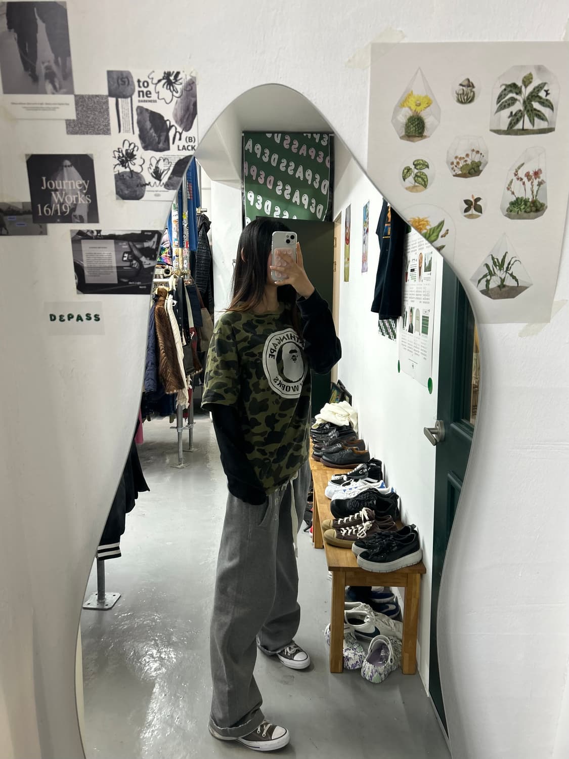 베이프 롱슬리브 레이어드 카모 티셔츠 상품이미지2