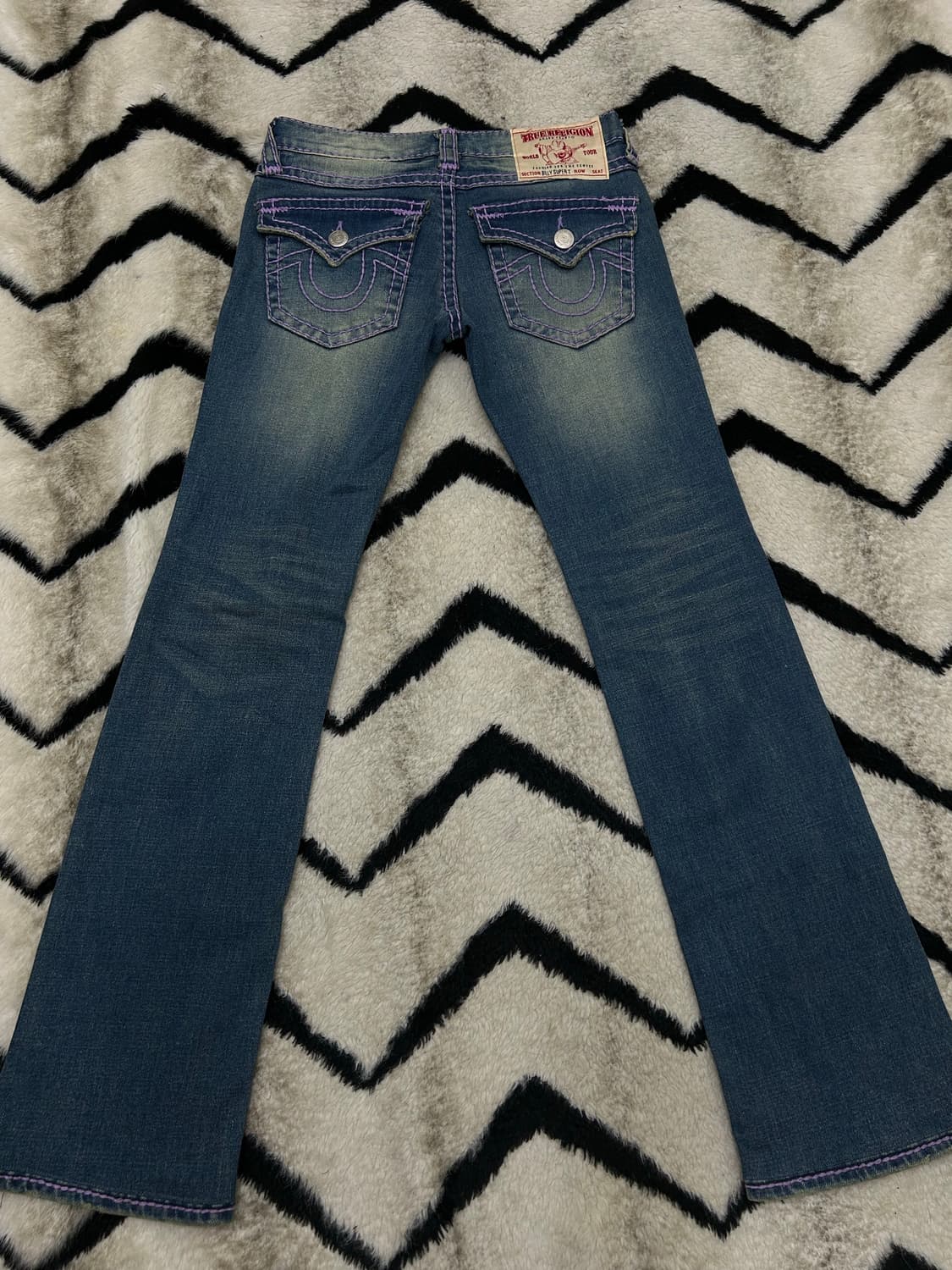 [26]트루릴리전 빌리 슈퍼티 세미 부츠컷/퍼플스티치/스판 상품이미지4