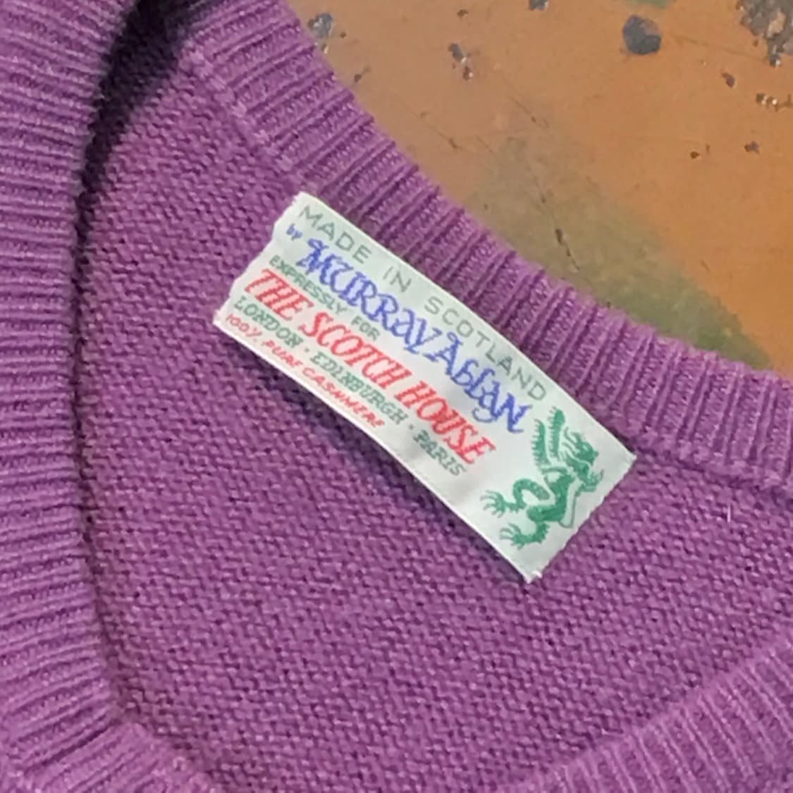 스코틀랜드 빈티지 100% 캐시미어 라운드넥 가디건 여성 66 사이즈  상품이미지4