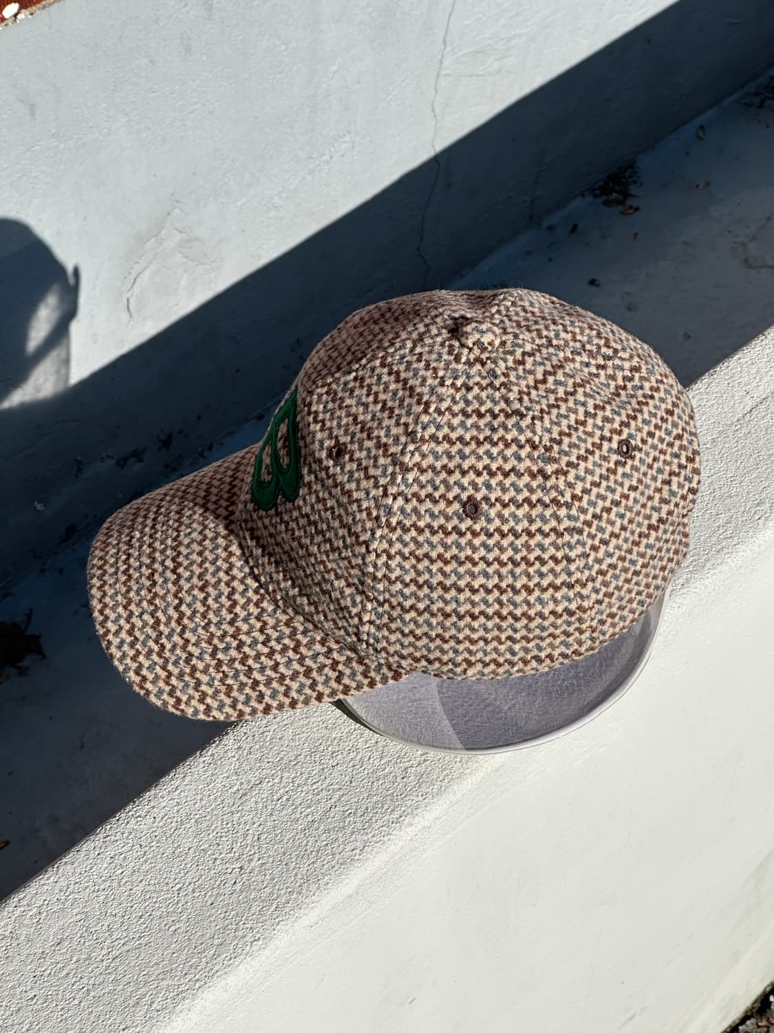 [M-L] 블러 로고 울 체크 볼캡 모자 상품이미지3