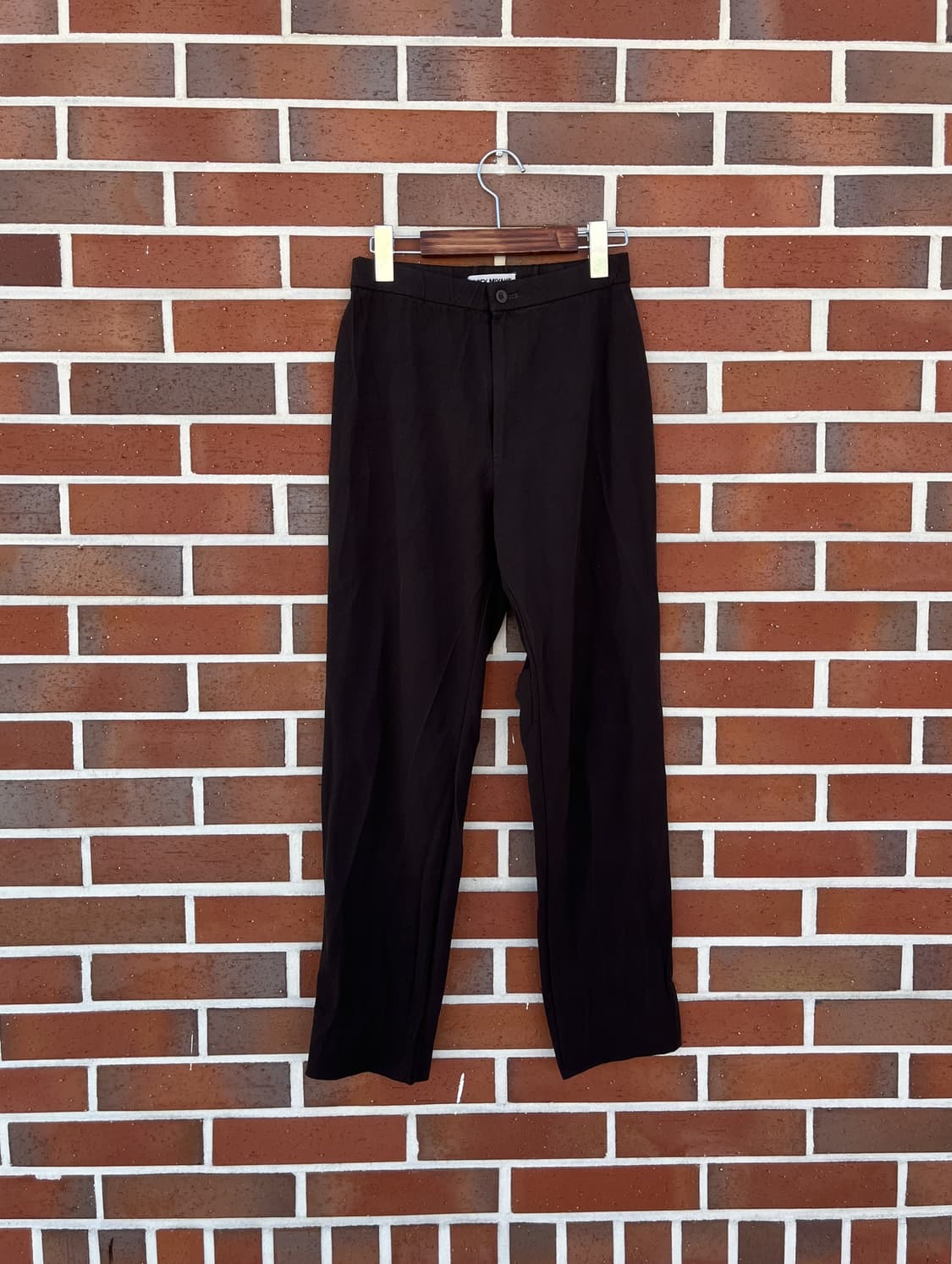 Issey Miyake 주름가공 브라운 나일론 팬츠 상품이미지1