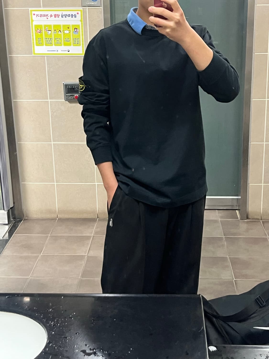 스톤아일랜드 맨투맨 검정 무하자 신품급 상품이미지8