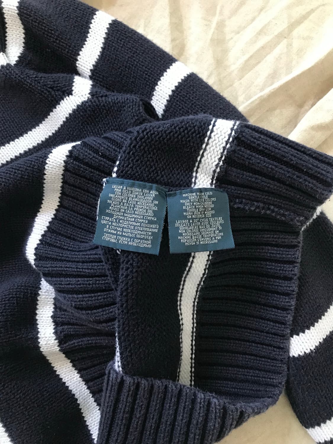 폴로 랄프로렌 포니 로고 스트라이프 반집업 니트 상품이미지9