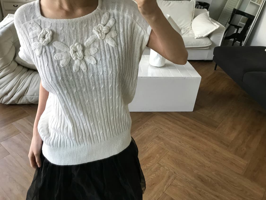 vintage ivory flower knit 상품이미지2