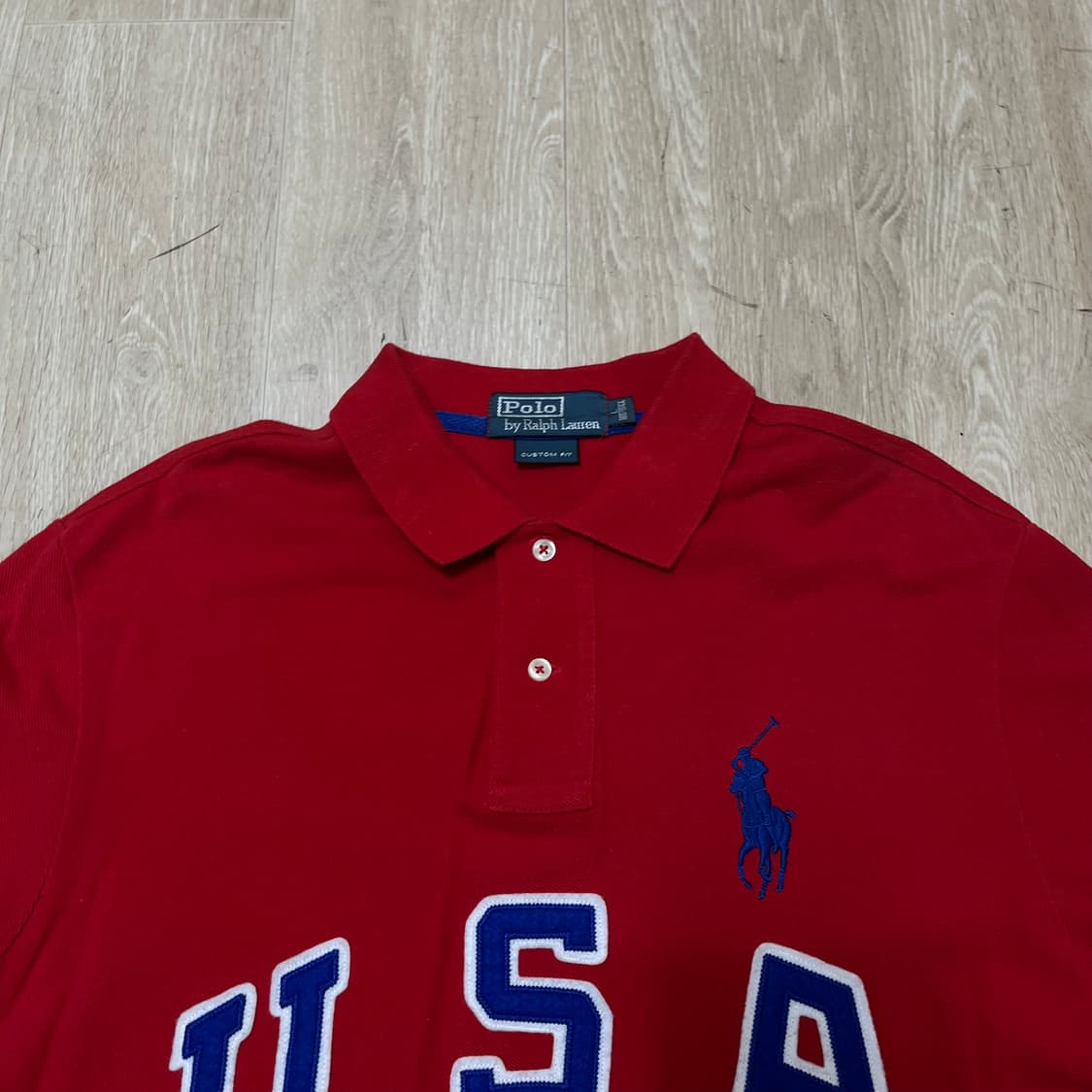 폴로 랄프로렌 USA 로고 3 커스텀핏 PK 반팔 카라티 L/100 상품이미지2