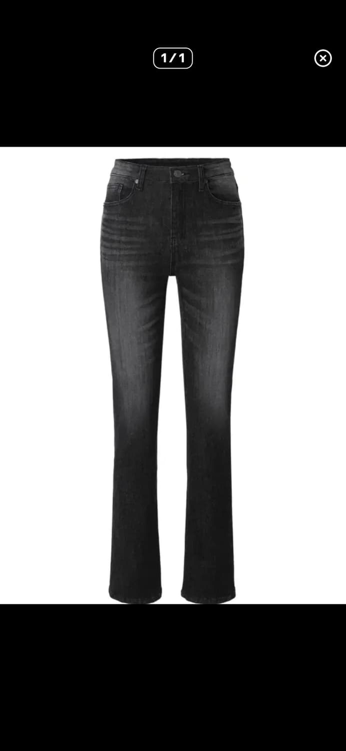 쓰리타임즈 부츠컷 흑청 데님 팬츠 S 상품이미지1