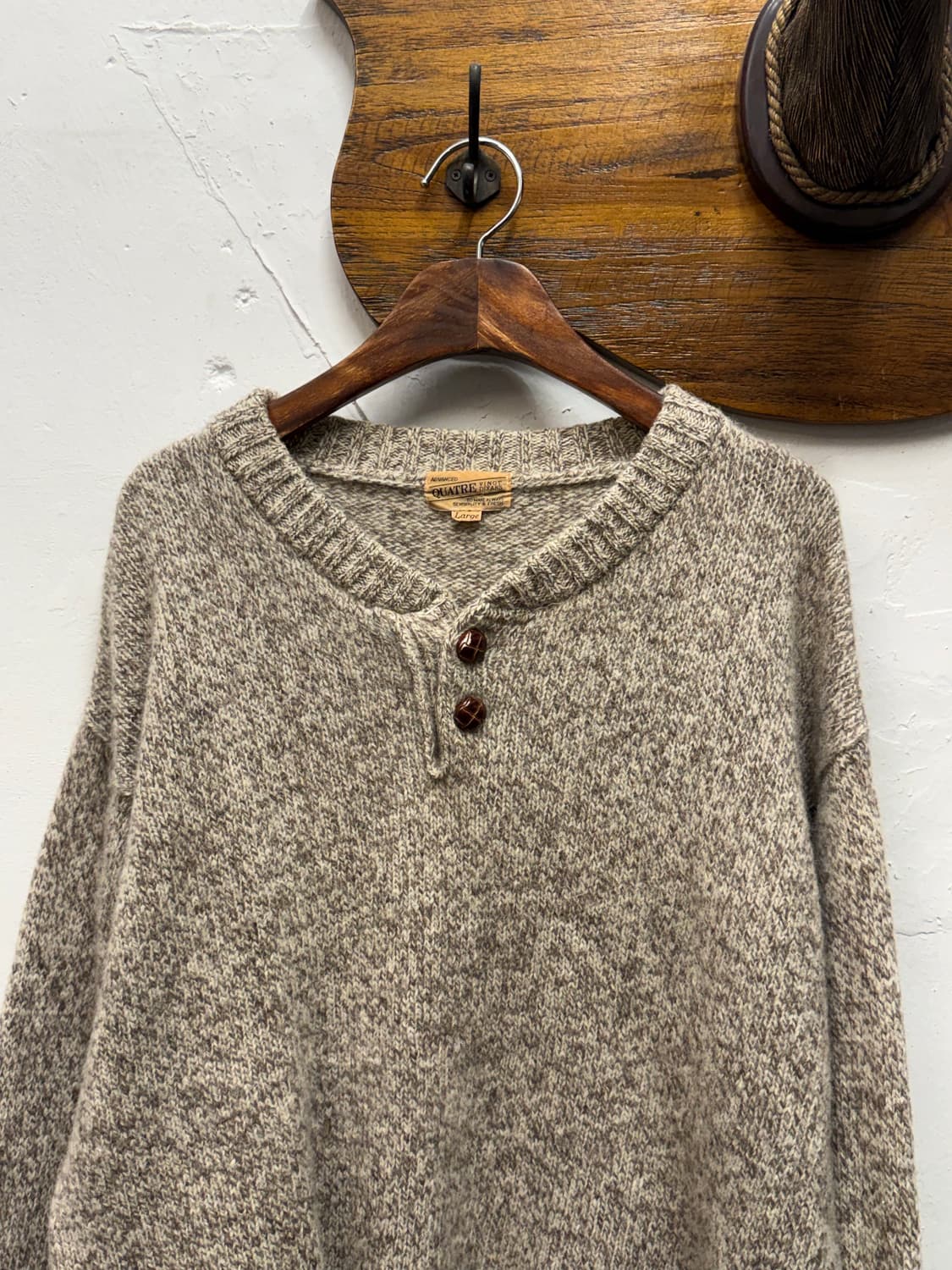 Vintage Wool Henley Neck Knit 상품이미지1