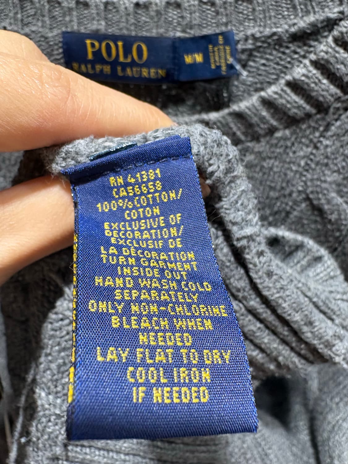 M 폴로랄프로렌 그레이 케이블 니트 상품이미지6