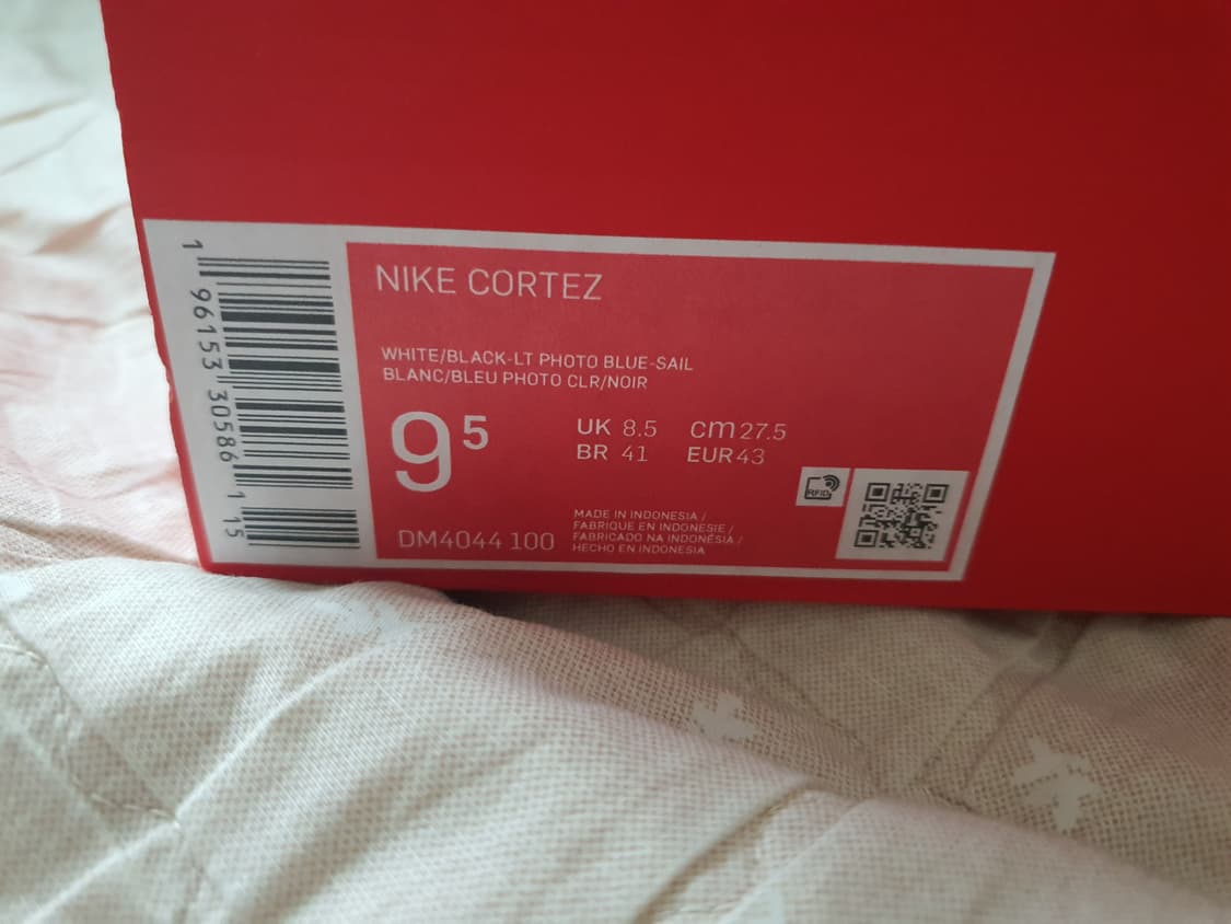 나이키 Nike 코르테즈 화이트 앤 블랙 275mm (미개봉 새 제품) 상품이미지3