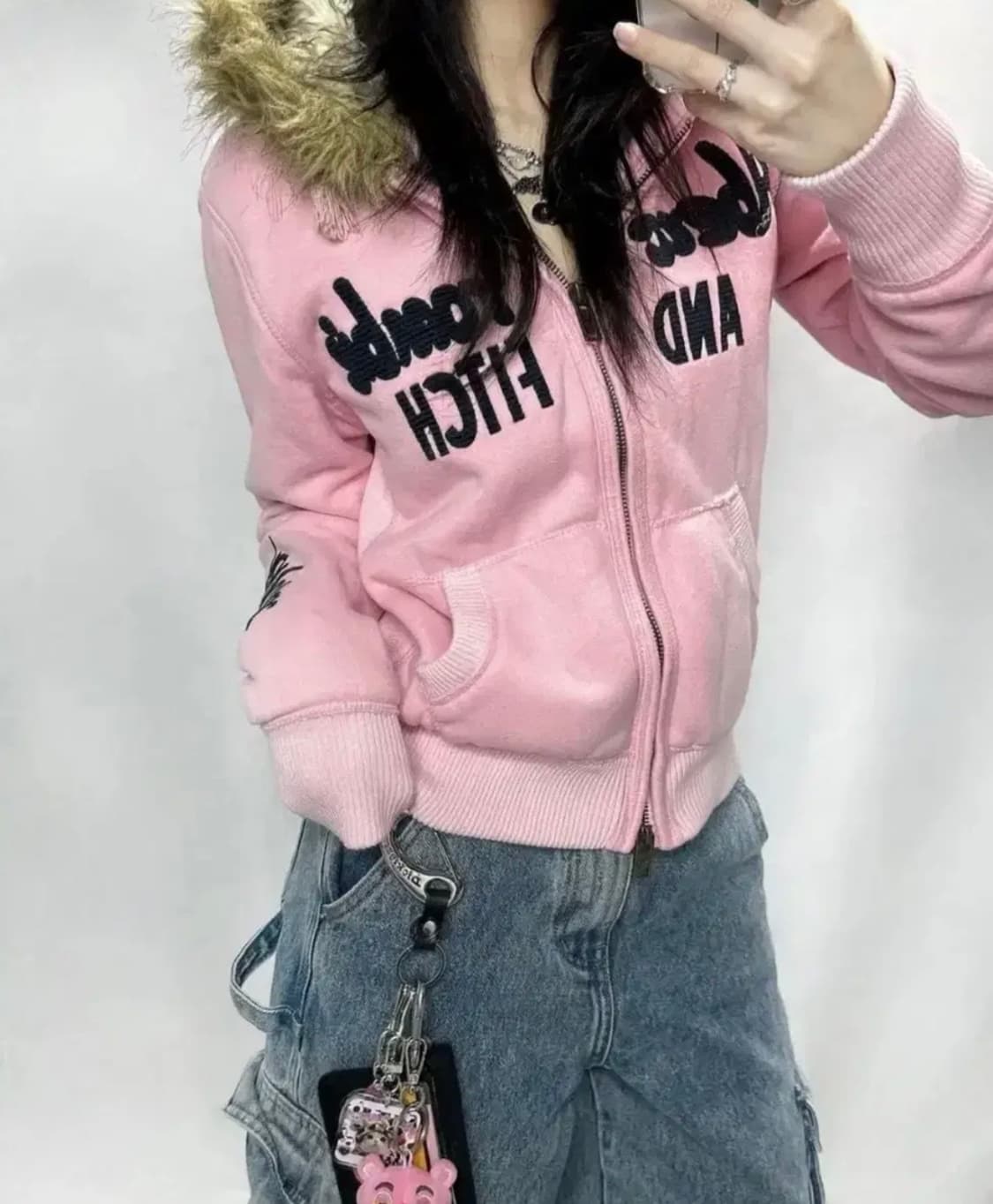 아베크롬비 울프죠 핑크 후드집업 상품이미지3