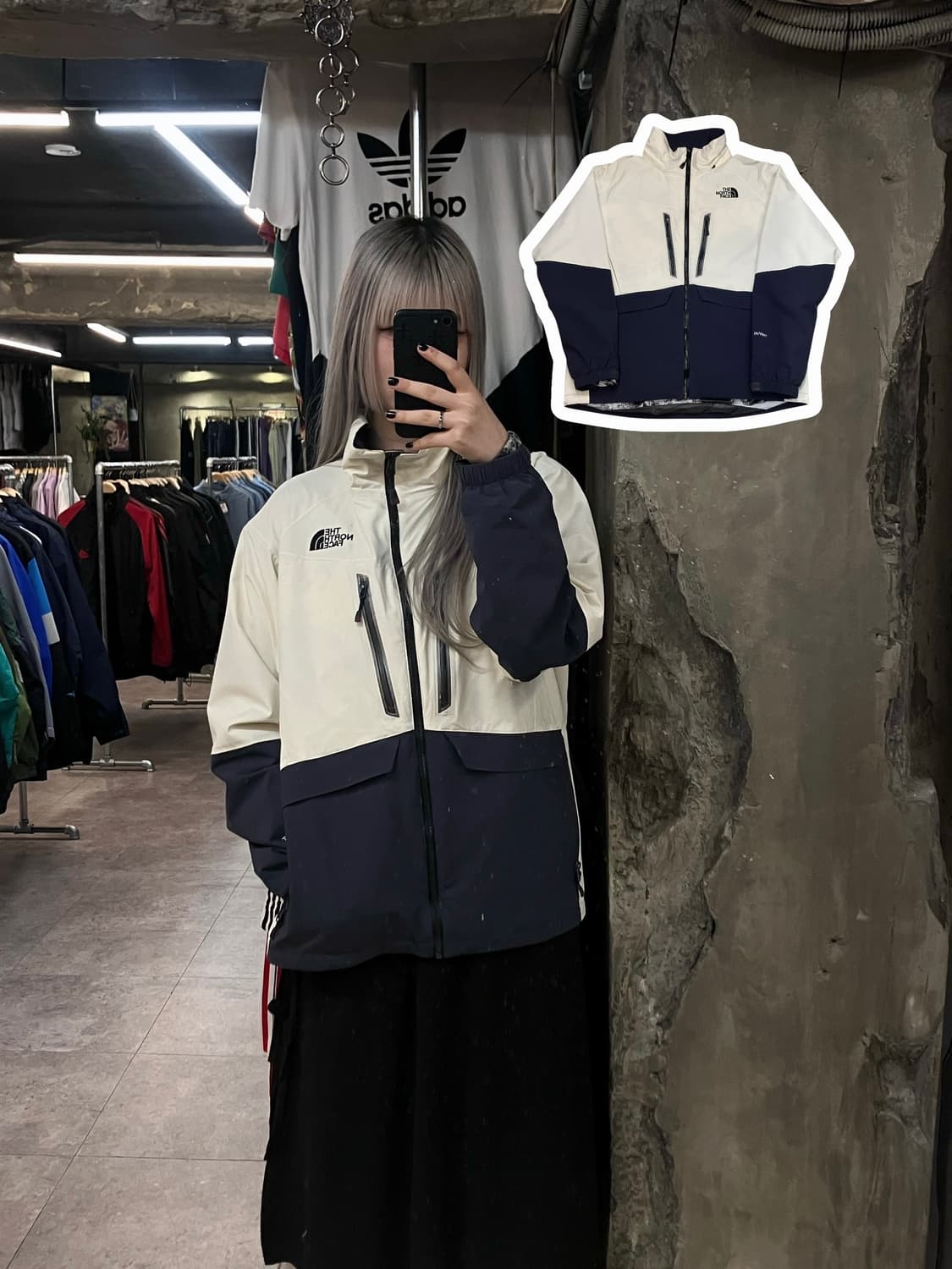 노스페이스 배색 바람막이 아이보리 네이비 100  #csz2801 상품이미지1