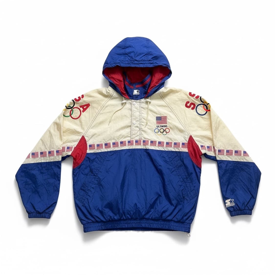 미국 빈티지 스타터 플래그 아노락 반집업 윈드자켓 M 상품이미지1