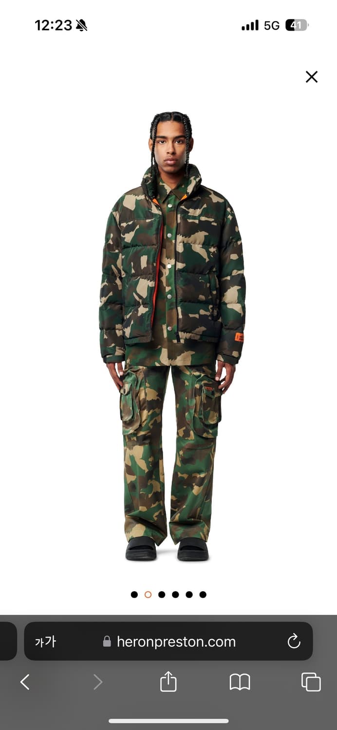 헤론 프레스턴 카모 패턴 구스다운 패딩 점퍼 상품이미지6